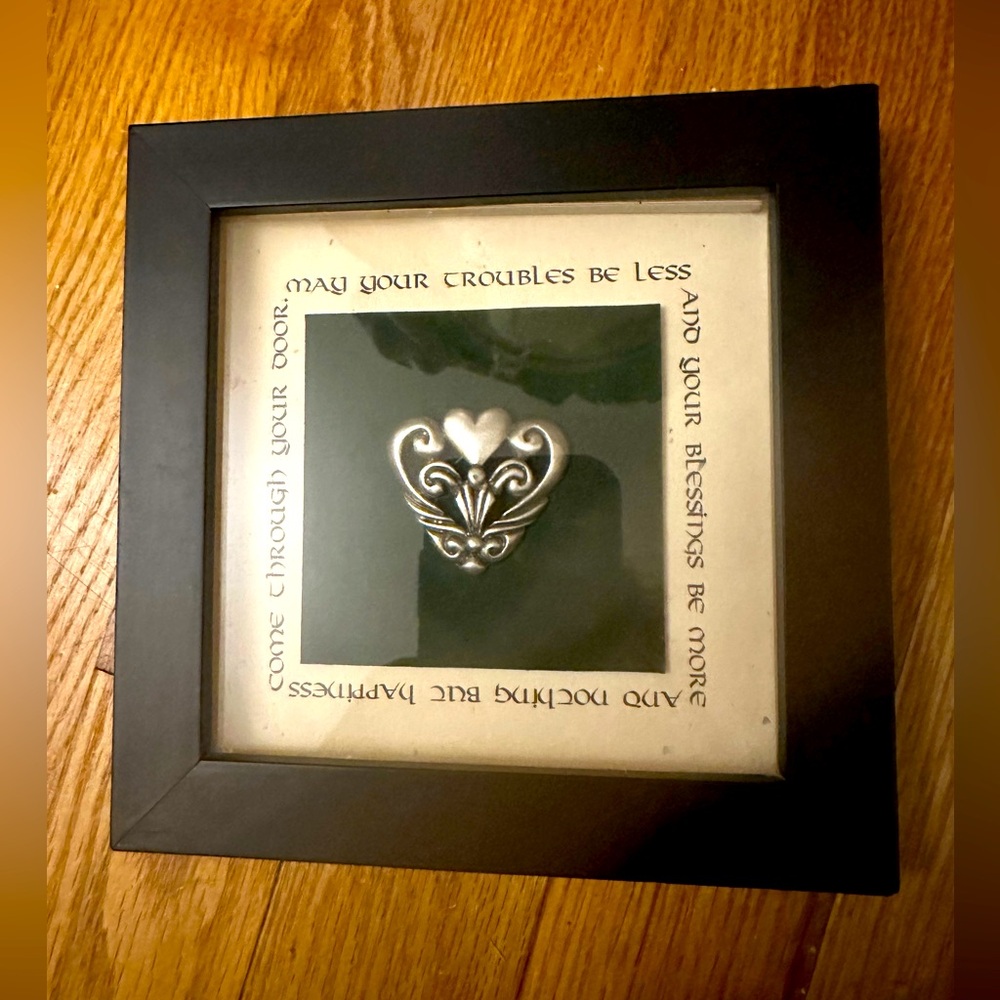 Ireland Saying Framed Print & Icon Heart Symbol Irish Blessing May Your Troubles